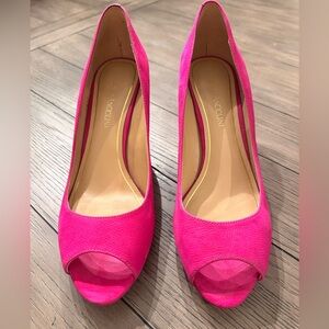Enzo Angiolini Fuchsia Peep-Toe Heels